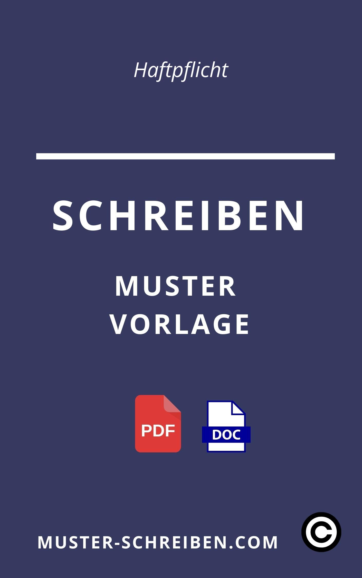 Haftpflicht Schreiben Muster Vorlage