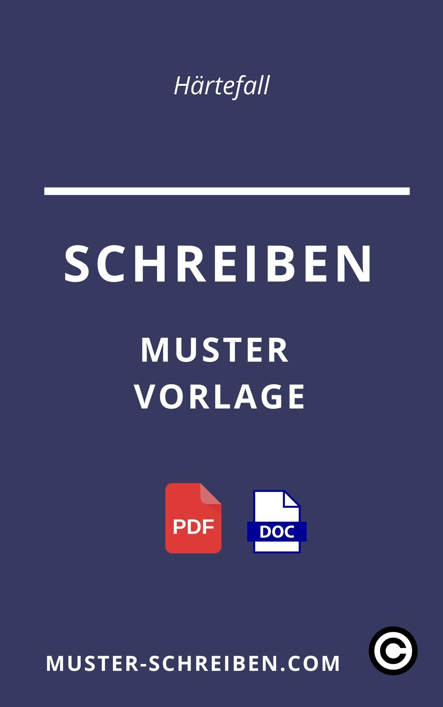 Härtefall Schreiben Muster Vorlage