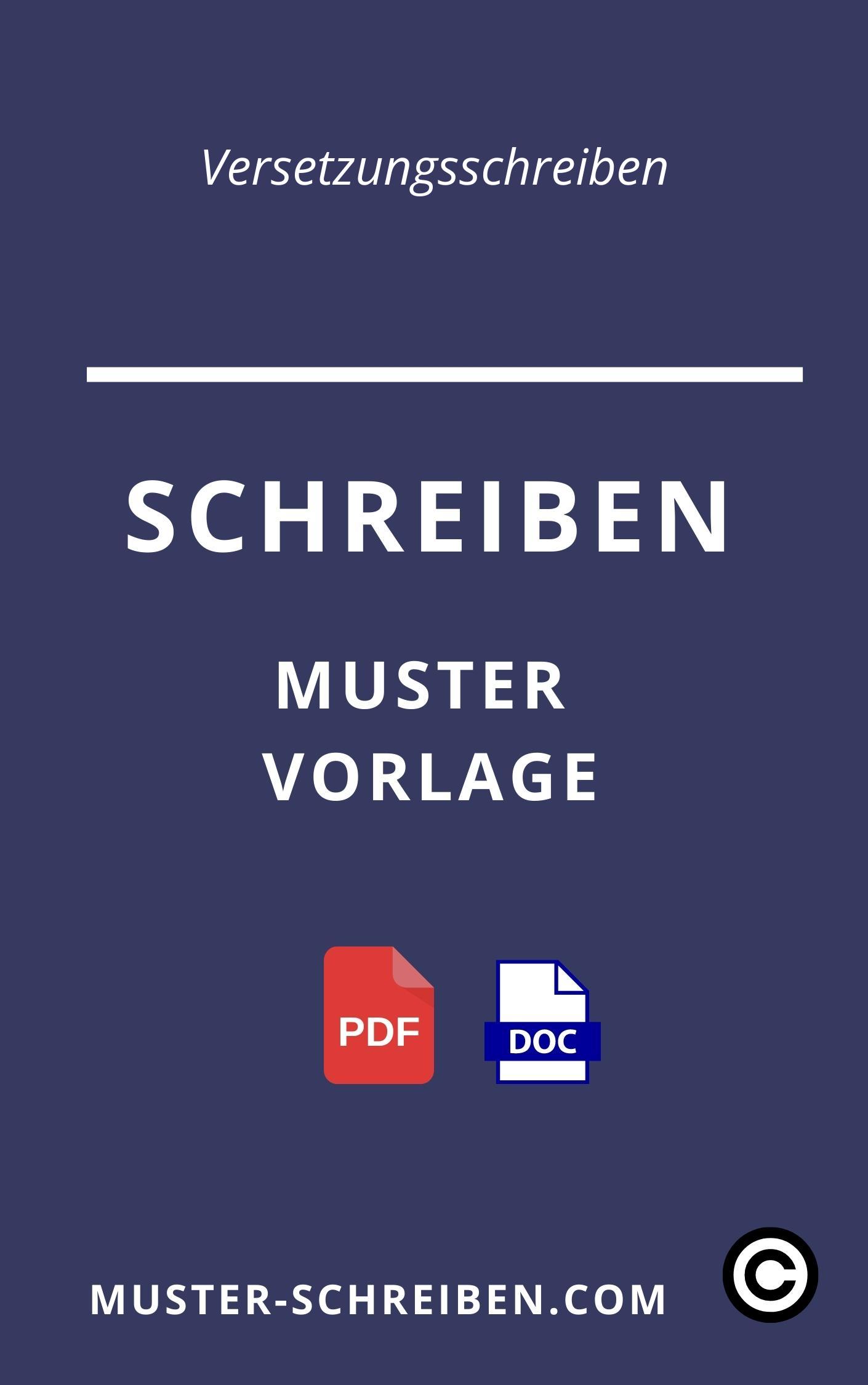 Versetzungsschreiben Muster Vorlage